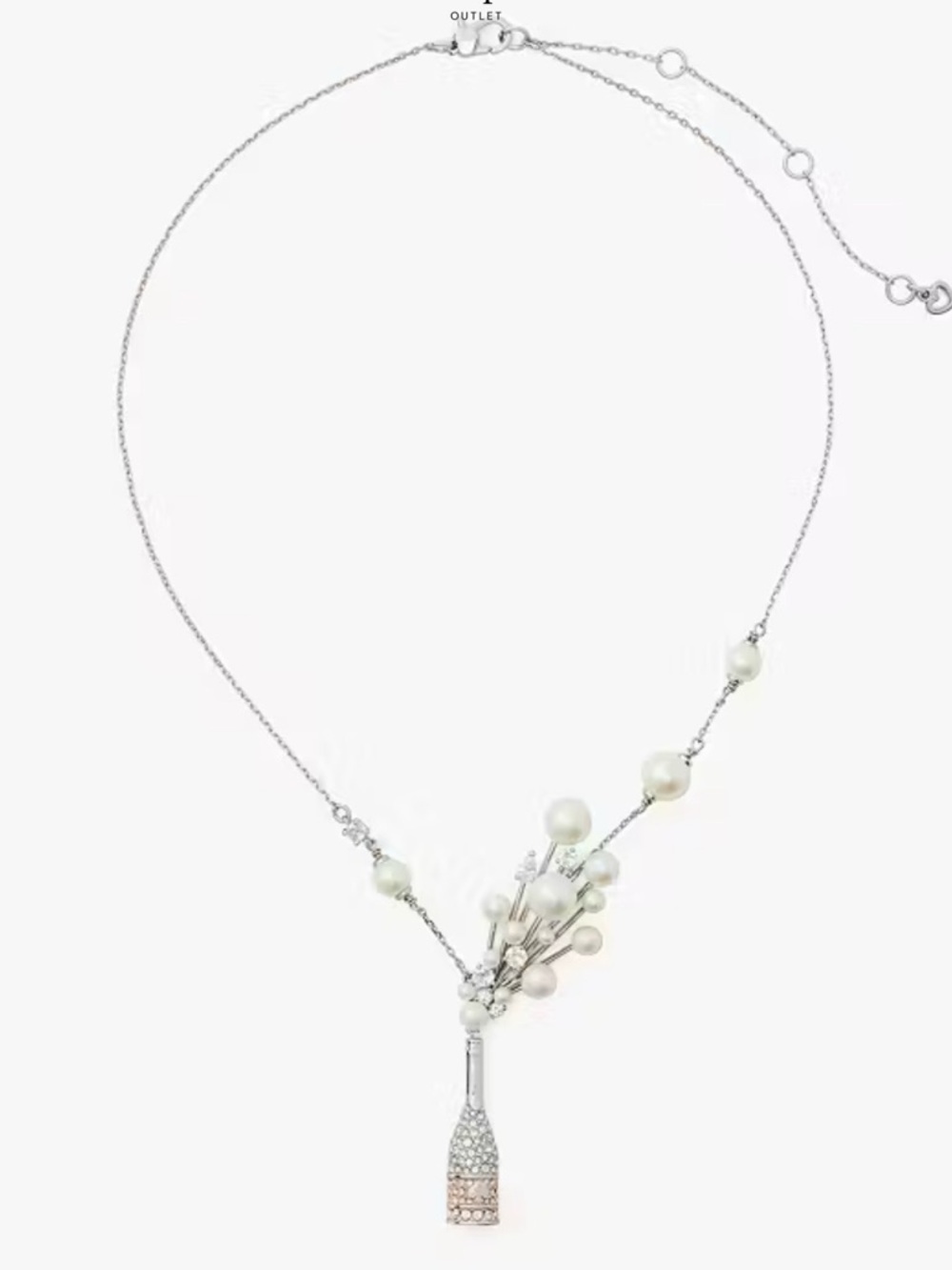 Kate Spade New York Cheers To That Statement Pendant Necklace Silver SOLD OUT